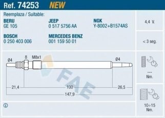 Купити 74253 FAE Свічки CL-Class 3.0