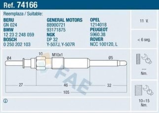 Купити 74166 FAE Свічки BMW E39 (2.0, 2.5, 2.9)
