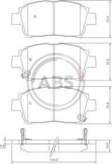 Купить 37134 A.B.S. Тормозные колодки передние Prius (1.5, 1.5 Hybrid) 