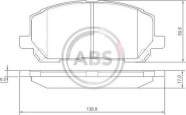 Купить 37260 A.B.S. Тормозные колодки передние Lexus RX (300, 300 AWD) 