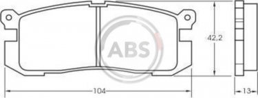Купити 36672 A.B.S. Гальмівні колодки задні Mazda 626 (1.8, 2.0, 2.2) 