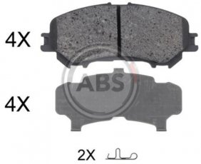 Купить 35045 A.B.S. Тормозные колодки передние Qashqai (1.2, 1.5, 1.6, 2.0) с звуковым предупреждением износа