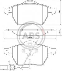 Купить 37156 A.B.S. Тормозные колодки передние Audi A4 (B5, B6, B7) 