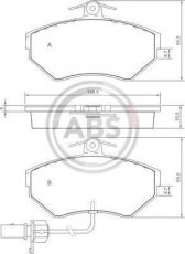 Купить 37160 A.B.S. Тормозные колодки передние Ауди А4 (Б5, Б6, Б7) 