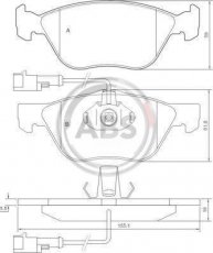 Купити 36894 A.B.S. Гальмівні колодки передні Alfa Romeo 166 (2.0 T.Spark, 2.4 JTD) 