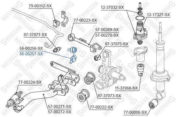 Купити 56-00257-SX STELLOX Стійки стабілізатора Хонда СРВ (2.0, 2.2 CTDi)