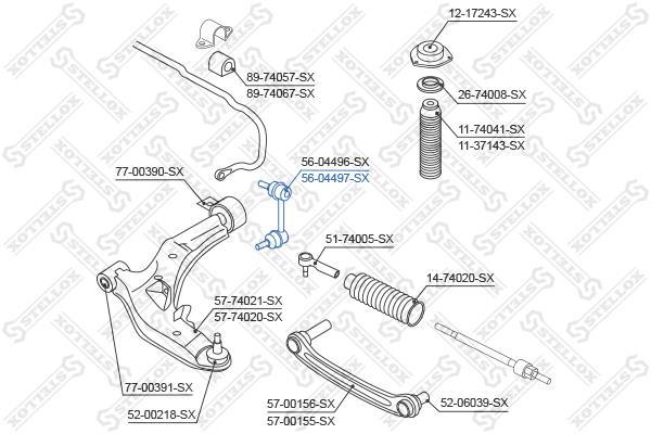 Купить 56-04497-SX STELLOX Стойки стабилизатора Nissan