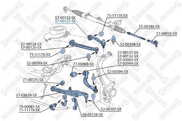 Купить 57-00123-SX STELLOX Рычаг подвески Audi A8