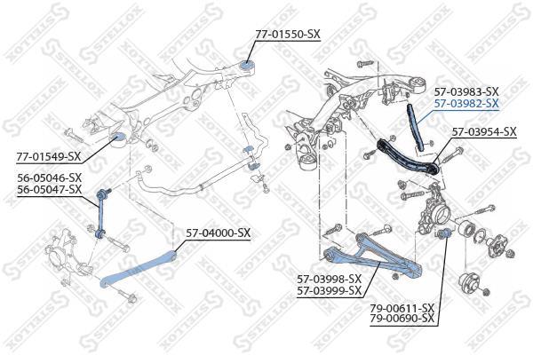 Купить 57-03982-SX STELLOX Рычаг подвески Audi Q7 (3.0, 3.6, 4.1, 4.2, 5.9)
