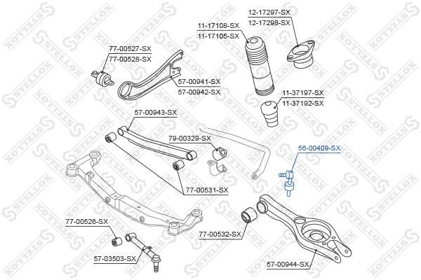 Купити 56-00409-SX STELLOX Стійки стабілізатора Hyundai i30 (1.4, 1.6)
