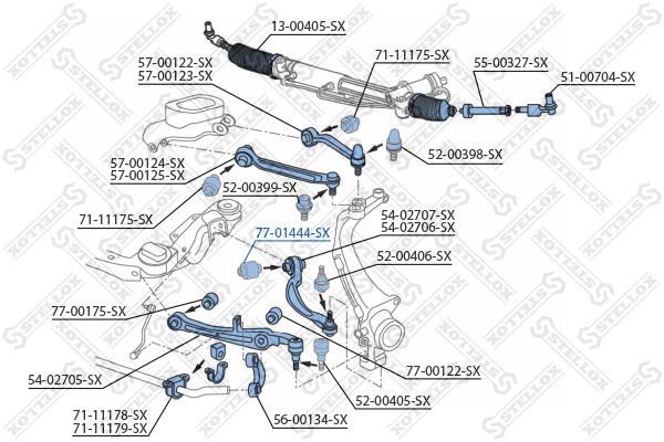 Купити 77-01444-SX STELLOX Втулки стабілізатора Audi A8