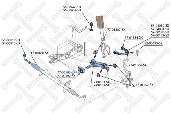 Купити 77-00193-SX STELLOX Втулки стабілізатора Альфа Ромео