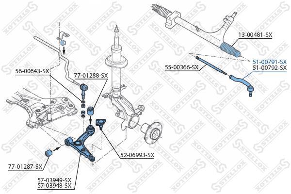 Купити 51-00791-SX STELLOX Рульовий наконечник Boxer (2.2 HDi 100, 2.2 HDi 120, 3.0 HDi 160)