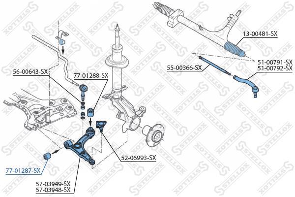 Купить 77-01287-SX STELLOX Втулки стабилизатора Ducato 250 (2.2, 2.3, 3.0)