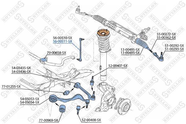 Купить 56-00511-SX STELLOX Стойки стабилизатора BMW E81 (1.6, 2.0, 3.0)
