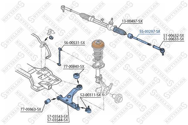 Купить 55-00297-SX STELLOX Рулевая тяга Punto Grande (1.2, 1.4, 1.6, 1.9)