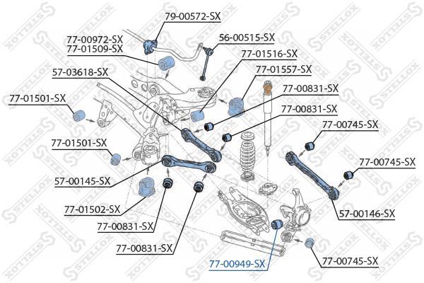 Купити 77-00949-SX STELLOX Втулки стабілізатора