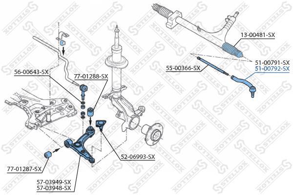 Купити 51-00792-SX STELLOX Рульовий наконечник Боксер (2.2 HDi 100, 2.2 HDi 120, 3.0 HDi 160)