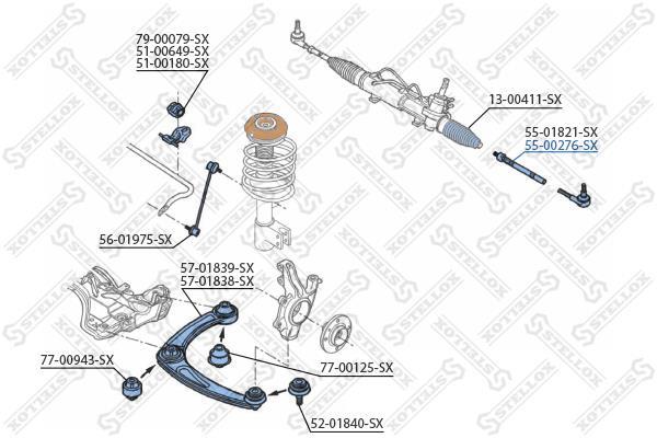 Купить 55-00276-SX STELLOX Рулевая тяга Ситроен С4 (1.4, 1.6, 2.0)