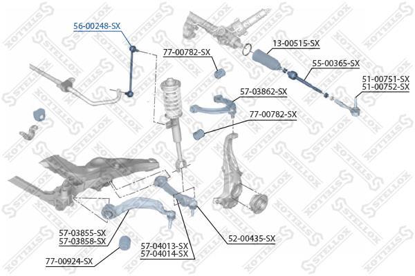 Купить 56-00248-SX STELLOX Стойки стабилизатора 6 серия (Ф06, Ф12, Ф13) (3.0, 4.4)