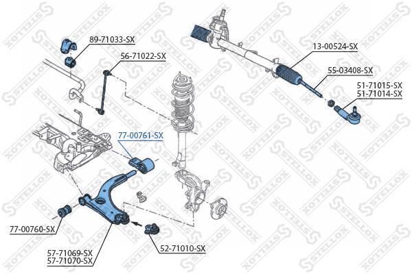 Купити 77-00761-SX STELLOX Втулки стабілізатора Фієста
