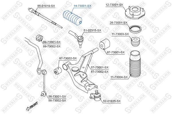 Купити 14-73001-SX STELLOX Пильник рульової рейки Леганза (2.0 16V, 2.2 16V)
