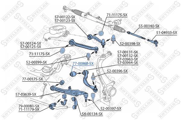 Купити 77-00868-SX STELLOX Втулки стабілізатора Audi A6 C6