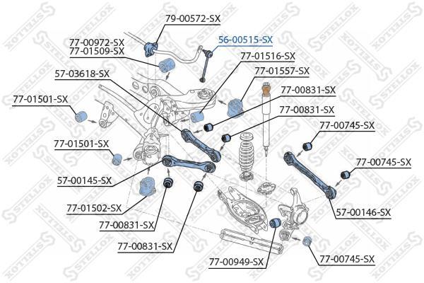 Купити 56-00515-SX STELLOX Стійки стабілізатора БМВ