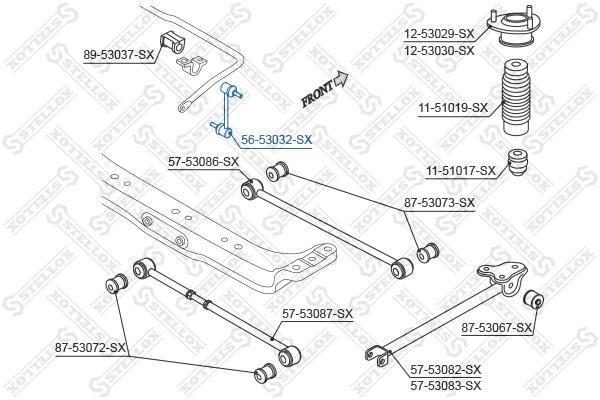 Купити 56-53032-SX STELLOX Стійки стабілізатора Церато (1.5, 1.6, 2.0)