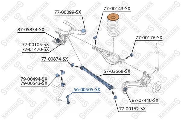 Купить 56-00505-SX STELLOX Стойки стабилизатора БМВ
