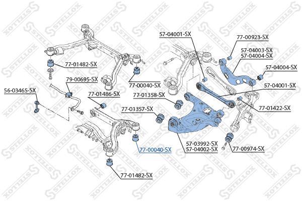 Купити 77-00040-SX STELLOX Втулки стабілізатора Ауді А4 Б6