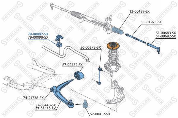 Купити 79-00097-SX STELLOX Втулки стабілізатора Сігнум