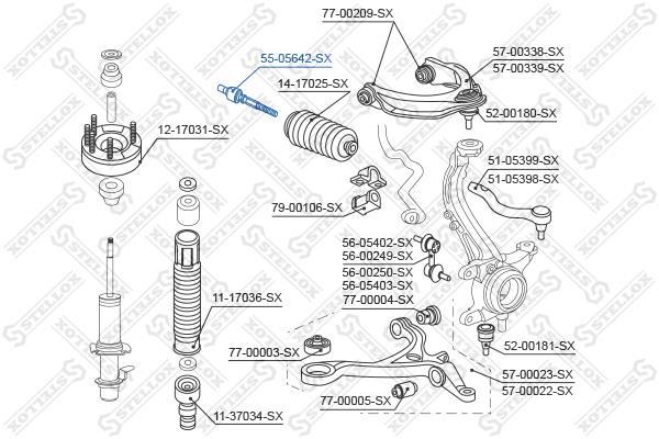 Купити 55-05642-SX STELLOX Рульова тяга Аккорд (2.0, 2.2 i-CTDi, 2.4)