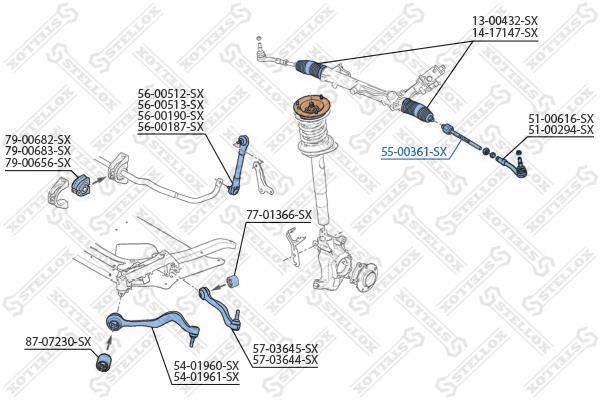 Купити 55-00361-SX STELLOX Рульова тяга 6-series (E63, E64) (3.0, 4.4, 4.8, 5.0)