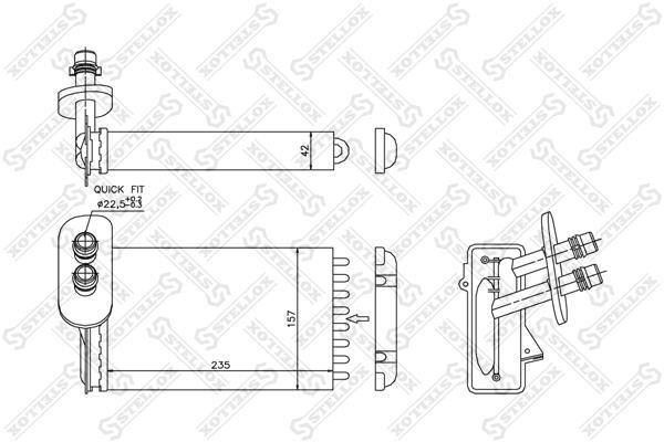 Купити 10-35017-SX STELLOX Радіатор печі Audi A3 (1.6, 1.8, 1.9)