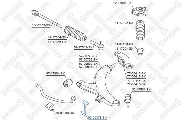 Купить 56-00378-SX STELLOX Стойки стабилизатора Subaru
