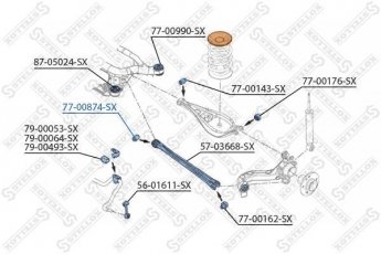 Купити 77-00874-SX STELLOX Втулки стабілізатора БМВ Х3 Е83 (2.0, 2.5, 3.0)