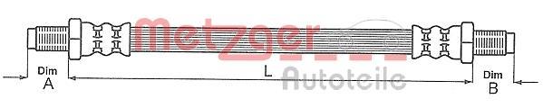 Купить 4112106 METZGER Тормозной шланг Escort (3, 4) (1.1, 1.3, 1.4, 1.6, 1.8)