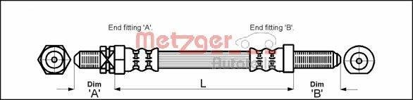 Купить 4112103 METZGER Тормозной шланг Escort (3, 4) (1.1, 1.3, 1.4, 1.6, 1.8)