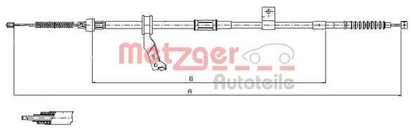 Купить 17.1483 METZGER Трос ручника Avensis T25 (1.6, 1.8, 2.0, 2.2, 2.4)