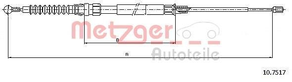 Купить 10.7517 METZGER Трос ручника Октавия А5 (1.4, 1.6, 1.9, 2.0)