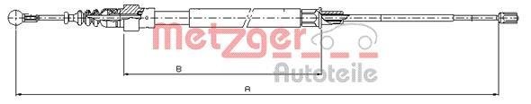 Купити 10.7509 METZGER Трос ручного гальма Джетта 3 (1.6, 1.9, 2.0)