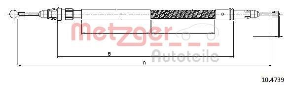 Купити 10.4739 METZGER Трос ручного гальма Citroen