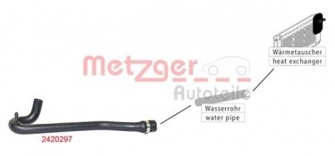 Купить 2420297 METZGER Патрубок радиатора Expert 1.9 TD