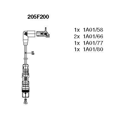 Купити 205F200 Bremi Провід запалювання Passat B5 (2.3 VR5, 2.3 VR5 Syncro)