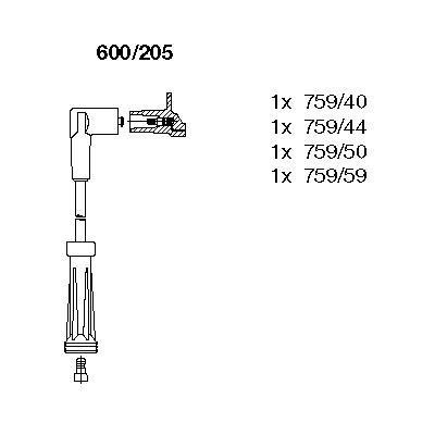 Купити 600/205 Bremi Провід запалювання Twingo 1 (1.2, 1.2 LPG)