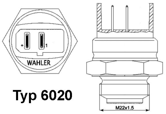 Датчик температуры охлаждающей жидкости 6020.92D WAHLER фото 1