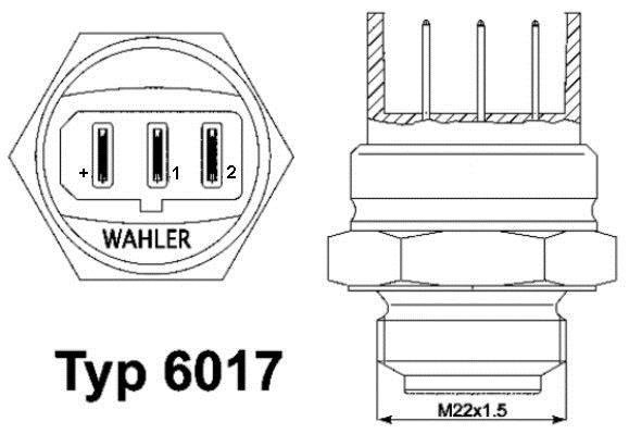 Купить 6017.95D WAHLER Датчик температуры охлаждающей жидкости Audi A8 (2.5, 2.8, 3.7, 4.2)