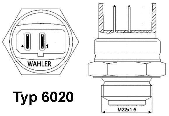 Купити 6020.95D WAHLER Датчик температури охолоджуючої рідини Audi 80 (2.0 quattro, 2.2 quattro)