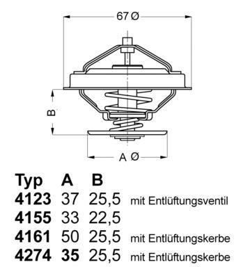 Купити 4274.87D WAHLER Термостат  Audi 100 (2.6, 2.8, 4.2)